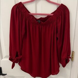 Express Red Off-Shoulder Blouse